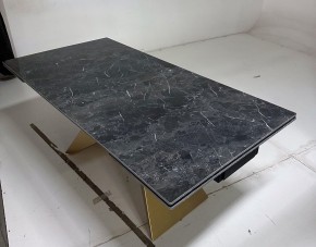 Стол ALES 180 BLACK GRAVE SOLID CERAMIC, керамика / бронзовый, ®DISAUR в Ялуторовске - yalutorovsk.mebel24.online | фото 5