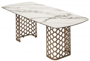 Стол CHIAVARI 220 KL-188 Контрастный мрамор матовый, итальянская керамика / Шампань, ®DISAUR в Ялуторовске - yalutorovsk.mebel24.online | фото 7