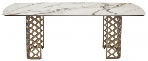 Стол CHIAVARI 220 KL-188 Контрастный мрамор матовый, итальянская керамика / Шампань, ®DISAUR в Ялуторовске - yalutorovsk.mebel24.online | фото 8