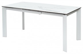 Стол CORNER 120 MATTE STATUARIO Белый мрамор матовый керамика, стекло/ белый каркас, ®DISAUR в Ялуторовске - yalutorovsk.mebel24.online | фото 1