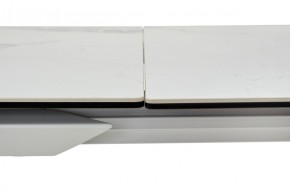 Стол CREMONA 140 HIGH GLOSS STATUARIO Белый мрамор глянцевый, керамика/ белый каркас, ®DISAUR в Ялуторовске - yalutorovsk.mebel24.online | фото 3