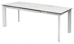 Стол CREMONA 140 HIGH GLOSS STATUARIO Белый мрамор глянцевый, керамика/ белый каркас, ®DISAUR в Ялуторовске - yalutorovsk.mebel24.online | фото 4