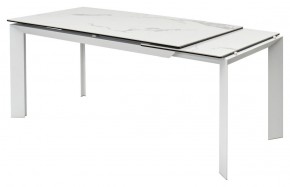 Стол CREMONA 140 HIGH GLOSS STATUARIO Белый мрамор глянцевый, керамика/ белый каркас, ®DISAUR в Ялуторовске - yalutorovsk.mebel24.online | фото 7