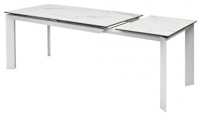 Стол CREMONA 140 HIGH GLOSS STATUARIO Белый мрамор глянцевый, керамика/ белый каркас, ®DISAUR в Ялуторовске - yalutorovsk.mebel24.online | фото 8