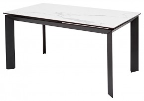 Стол CREMONA 140 MATTE STATUARIO Белый мрамор матовый, керамика/ черный каркас, ®DISAUR в Ялуторовске - yalutorovsk.mebel24.online | фото 1