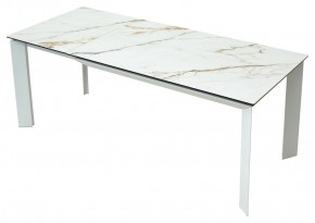 Стол CREMONA 180 KL-188 Контрастный мрамор матовый, итальянская керамика/ белый каркас, ®DISAUR в Ялуторовске - yalutorovsk.mebel24.online | фото 9
