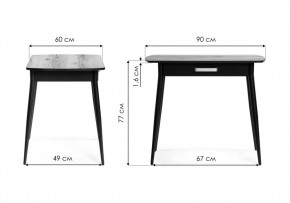 Стол деревянный Вики 90х60х77 делано / черный в Ялуторовске - yalutorovsk.mebel24.online | фото 2