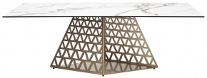 Стол ENNA 220 KL-188 Контрастный мрамор матовый, итальянская керамика/ каркас цвета шампань, ®DISAUR в Ялуторовске - yalutorovsk.mebel24.online | фото 10