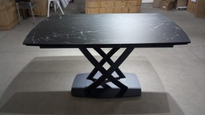 Стол FOGGIA 140 KL-116 Черный мрамор матовый, итальянская керамика/ черный каркас, ®DISAUR в Ялуторовске - yalutorovsk.mebel24.online | фото 2