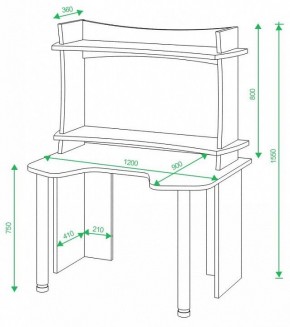 Стол компьютерный Домино lite СКЛ-Игр120 в Ялуторовске - yalutorovsk.mebel24.online | фото 2