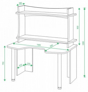 Стол компьютерный Домино lite СКЛ-Игр140 в Ялуторовске - yalutorovsk.mebel24.online | фото 2