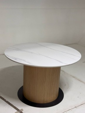 Стол MESA D120 цвет БЕЛЫЙ МРАМОР M326 / Каркас OAK, ®DISAUR в Ялуторовске - yalutorovsk.mebel24.online | фото 2