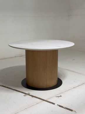 Стол MESA D120 цвет БЕЛЫЙ МРАМОР M326 / Каркас OAK, ®DISAUR в Ялуторовске - yalutorovsk.mebel24.online | фото 3