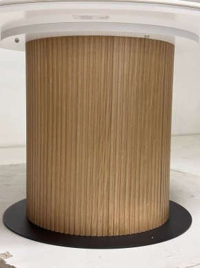 Стол MESA D120 цвет БЕЛЫЙ МРАМОР M326 / Каркас OAK, ®DISAUR в Ялуторовске - yalutorovsk.mebel24.online | фото 4