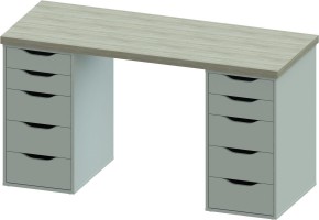 Стол письменный Ингар 2/55 140x75x55, дуб беленый/белый в Ялуторовске - yalutorovsk.mebel24.online | фото 2