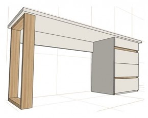 Стол письменный с тумбой 4 ящика (1250) в Ялуторовске - yalutorovsk.mebel24.online | фото 2