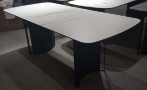 Стол RASMUS 160 TL-45 Белый мрамор, испанская керамика / черный каркас, ®DISAUR в Ялуторовске - yalutorovsk.mebel24.online | фото 2