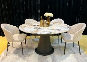 Стол TERAMO 135 GLOSS GRAND JADE SOLID CERAMIC, керамика, поворотн.механизм / Черный каркас, ®DISAUR в Ялуторовске - yalutorovsk.mebel24.online | фото 2
