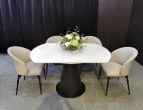 Стол TERAMO 135 GLOSS GRAND JADE SOLID CERAMIC, керамика, поворотн.механизм / Черный каркас, ®DISAUR в Ялуторовске - yalutorovsk.mebel24.online | фото 3