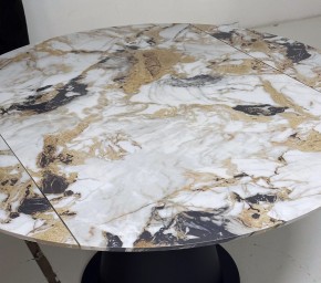 Стол TERAMO 135 GLOSS GRAND JADE SOLID CERAMIC, керамика, поворотн.механизм / Черный каркас, ®DISAUR в Ялуторовске - yalutorovsk.mebel24.online | фото 4