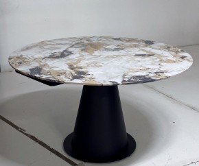Стол TERAMO 135 GLOSS GRAND JADE SOLID CERAMIC, керамика, поворотн.механизм / Черный каркас, ®DISAUR в Ялуторовске - yalutorovsk.mebel24.online | фото 5