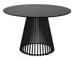 Стол TERNI 120 MATT BLACK MARBLE SOLID CERAMIC Черный мрамор матовый, керамика /Черн.каркас, ®DISAUR в Ялуторовске - yalutorovsk.mebel24.online | фото