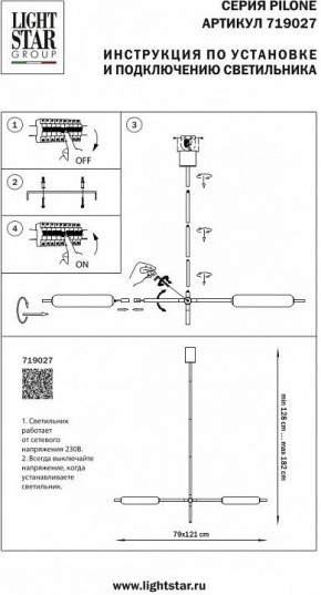 Светильник на штанге Lightstar Pilone 719027 в Ялуторовске - yalutorovsk.mebel24.online | фото 2