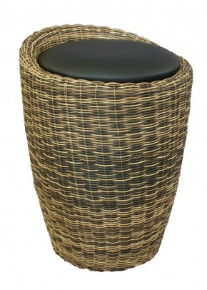 Табурет с местом для хранения LM-1100Rattan, чёрный в Ялуторовске - yalutorovsk.mebel24.online | фото
