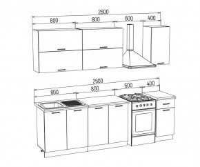 ТЕХНО-3 Кухонный гарнитур 2,0 м Компоновка №2 в Ялуторовске - yalutorovsk.mebel24.online | фото