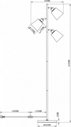 Торшер Moderli Floor V3050-3F в Ялуторовске - yalutorovsk.mebel24.online | фото 3