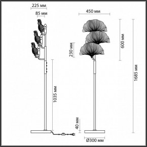 Торшер Odeon Light Ventaglio 4870/3F в Ялуторовске - yalutorovsk.mebel24.online | фото 5