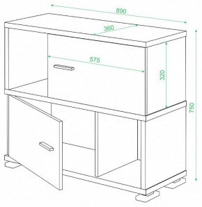 Тумба комбинированная Домино СБ-30/2 в Ялуторовске - yalutorovsk.mebel24.online | фото 2