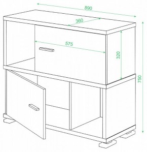 Тумба комбинированная СБ-30/2 в Ялуторовске - yalutorovsk.mebel24.online | фото 2