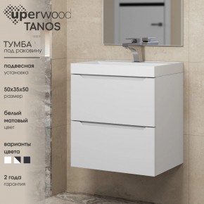 Тумба под раковину Uperwood Tanos 50 см, подвесная, белая матовая в Ялуторовске - yalutorovsk.mebel24.online | фото 6