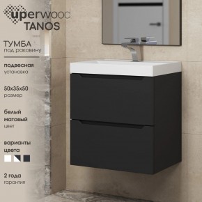 Тумба под раковину Uperwood Tanos 50 см, подвесная, черная матовая в Ялуторовске - yalutorovsk.mebel24.online | фото 4