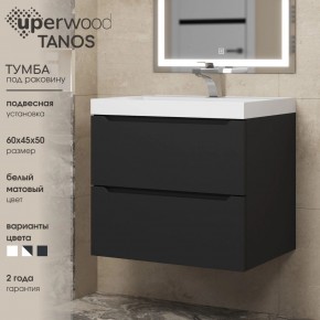 Тумба под раковину Uperwood Tanos 60 см, подвесная, черная матовая в Ялуторовске - yalutorovsk.mebel24.online | фото 3