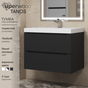 Тумба под раковину Uperwood Tanos 70 см, подвесная, черная матовая в Ялуторовске - yalutorovsk.mebel24.online | фото 3