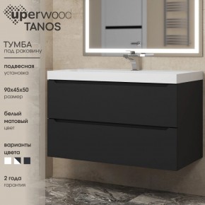 Тумба под раковину Uperwood Tanos 90 см, подвесная, черная матовая в Ялуторовске - yalutorovsk.mebel24.online | фото 3