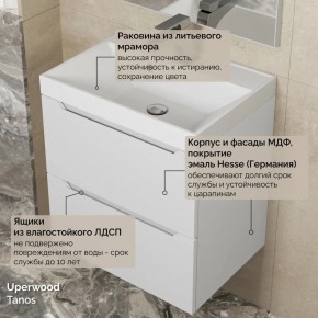 Тумба с раковиной Uperwood Tanos 50 см, подвесная, белая матовая в Ялуторовске - yalutorovsk.mebel24.online | фото 6