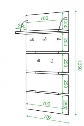 Вешалка настенная Домино СТ-50 в Ялуторовске - yalutorovsk.mebel24.online | фото 2