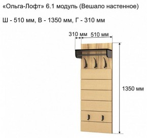 Вешалка-полка Ольга-лофт 6.1 в Ялуторовске - yalutorovsk.mebel24.online | фото 3