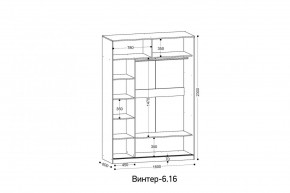 ВИНТЕР - 6.16 Шкаф-купе 1600 с зеркалом в Ялуторовске - yalutorovsk.mebel24.online | фото 4