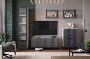 ЗЕФИР Гостиная К2 (белое дерево/черный муар) в Ялуторовске - yalutorovsk.mebel24.online | фото
